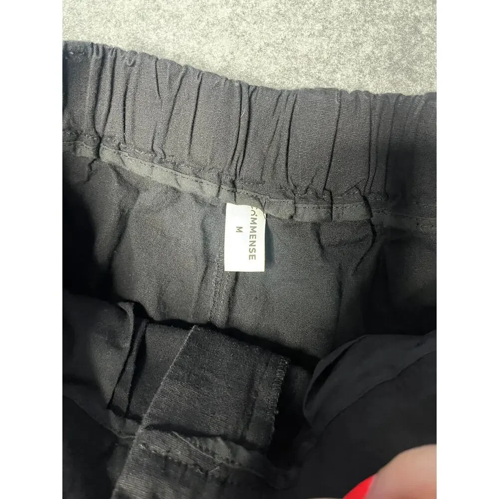 Commense Black Two Piece Set High Rise Wide Leg Pants Crop Top M - Picture 3 of 6